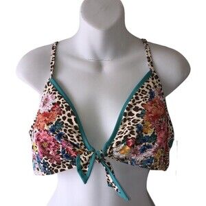 NWT Johnny Was Mia Front Tie Bikini Top Women's Size XXL